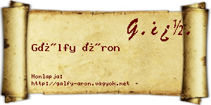 Gálfy Áron névjegykártya